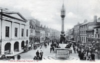 Newport Cattle Market in St James Square, with the Victoria Monument